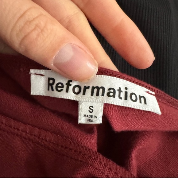 Reformation Coen Jersey Knit Long Sleeve Square Neck Mini Dress Small - Picture 9 of 9
